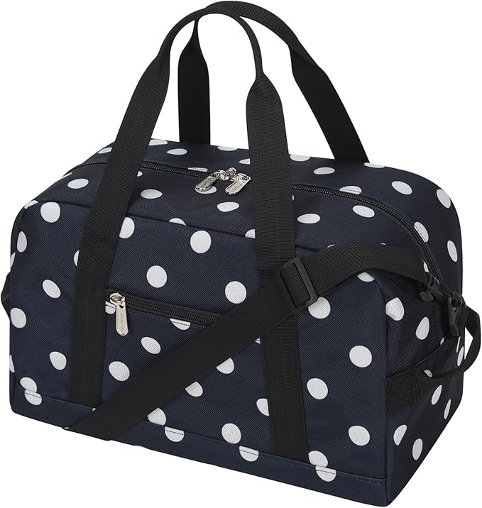 Apenze Small Gym Bag 14 inch lightweight Carry On Mini Duffel Bag for Travel Sport - Polka Dot Blue