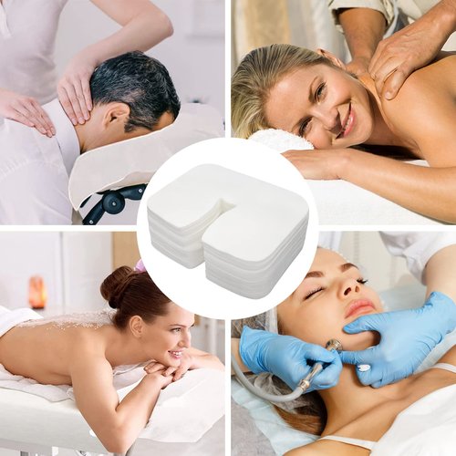 1000 count Disposable Face Cradle Covers Non-Sticking Disposable Massage Headrest Covers Ultra Soft Medical-Grade SPA Face Rest Covers Headrest Covers for Massage Table Chairs 14.2" x 10.6" (1000Pcs)
