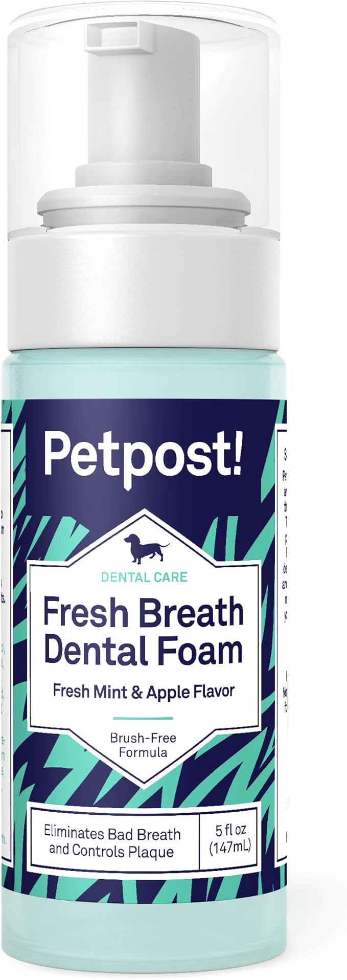 Petpost | Fresh Breath Foam for Dogs - Mint & Apple Flavored Dental Solution That Eliminates Bad Breath - Natural Tooth Cleaning Treatment 5 oz.