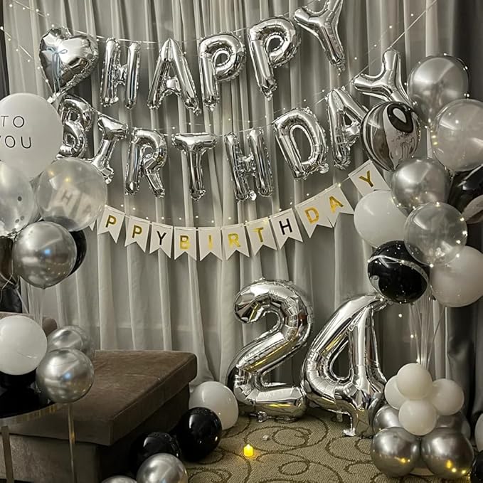 40 inch Silver Number Balloon Giant Foil Helium Balloons Silver Number 0 Balloon for Birthday Party Anniversary Decorations Supplies