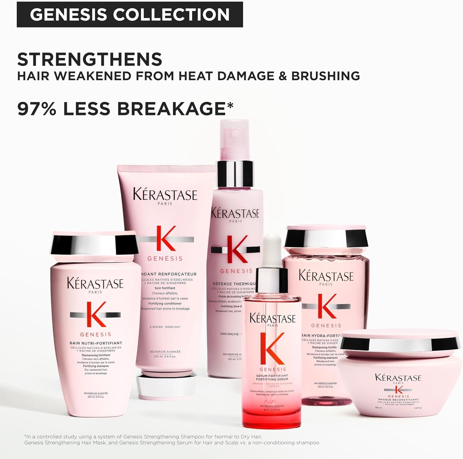 Kerastase Genesis Strengthening Nutri-Fortifiant Shampoo - Gently Cleanses & Clarifies the Scalp, Nourishes and Reduces Breakage, For Weak or Damaged Hair, Detangles & Hydrates, For Normal to Dry Hair