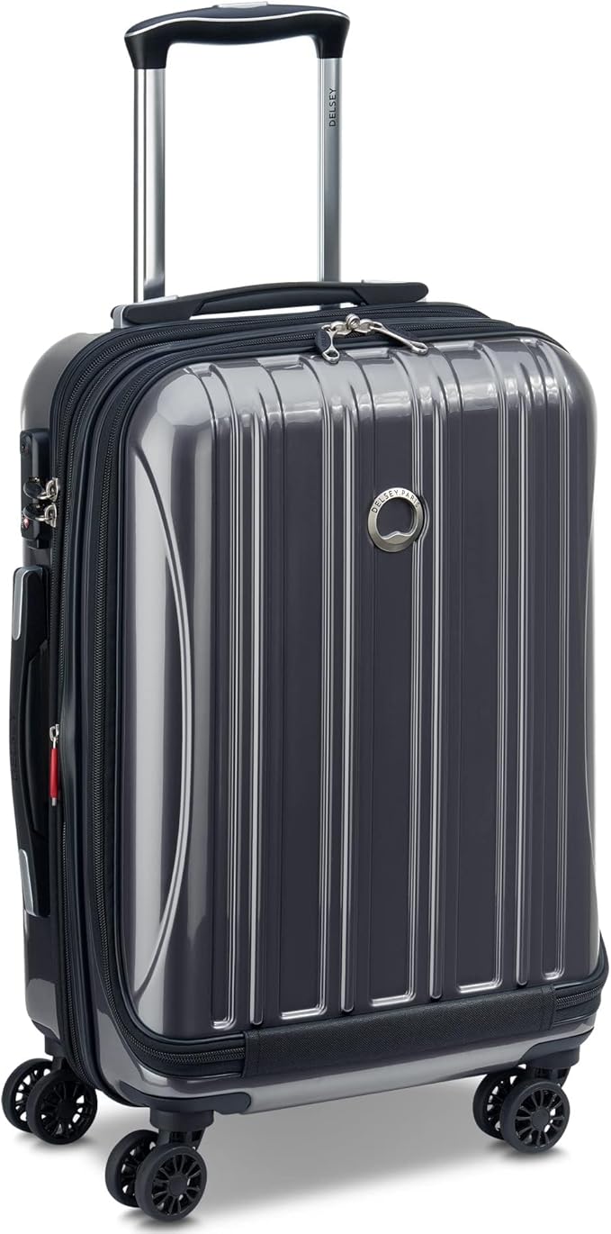 DELSEY PARIS Helium Aero Hardside Expandable Luggage with Spinner Wheels, Titanium, Carry-On 19 Inch