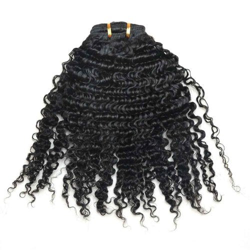 Luwigs 3B 3C Afro Kinky Curly Clip In Hair Extension Natural Color African American Brazilian Human Virgin Hair For Black Women 7pcs/set (20 Inch, 3B 3C Afro Kinky Curly)