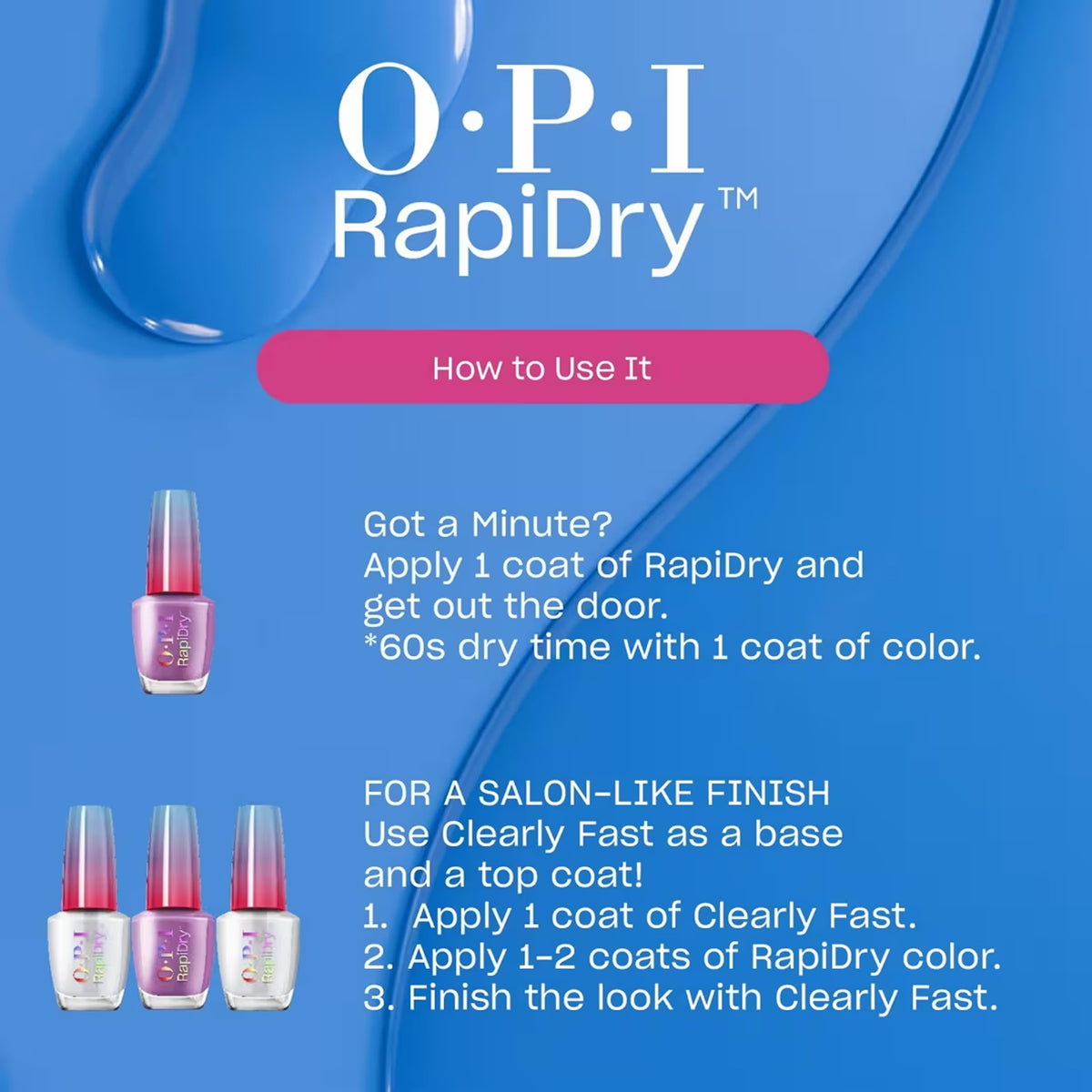 OPI RapiDry Proceed with (No) Caution | Opaque Bright Yellow Crème Quick Dry Nail Polish | Vegan, Smudge Proof, Fast Drying