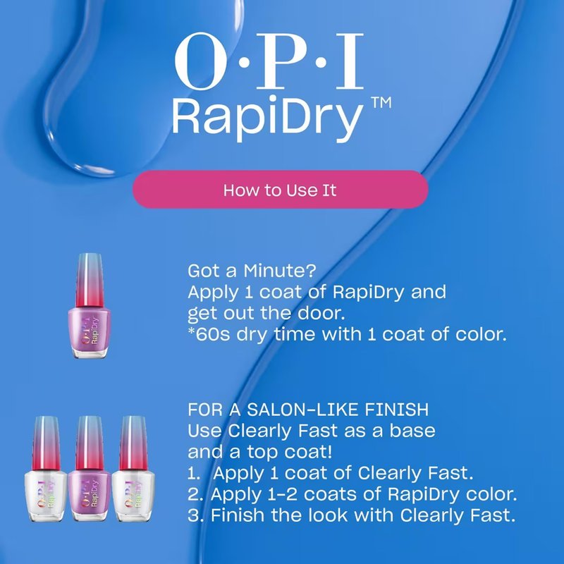 OPI RapiDry Screen-Grab Green | Opaque Bright Avocado Crème Quick Dry Nail Polish | Vegan, Smudge Proof, Fast Drying