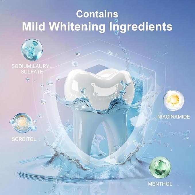 Niacinamide Whitening Toothpaste, Niacinamide Toothpaste with Natural Gentle Care Deep Stain Removal Clean, Fluoride-Free Formula is Suitable for Sensitive Teeth (1)