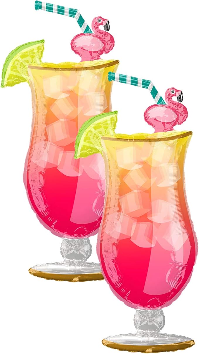 Set of 2 Jumbo Tropical Drink 41" Foil Party Balloons by Anagram