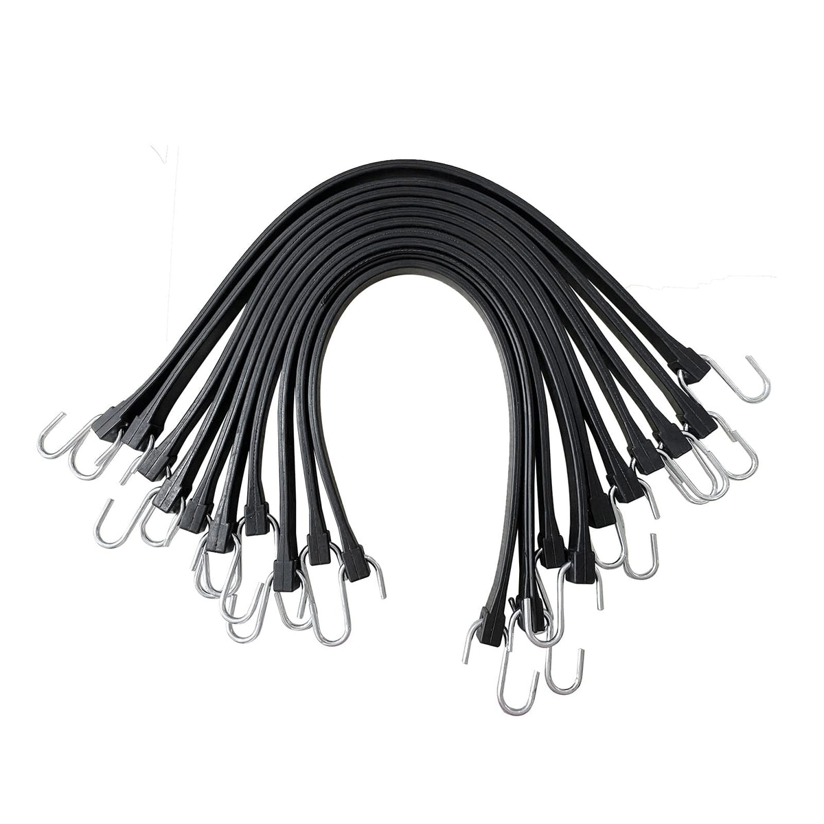ROBLOCK 31" Rubber Tarp Straps with 150% Max Stretch, 100% EPDM Bungee Cords with Metal Crimped S Hooks, Ideal for Securing Tarps, Cargo, Canvases, Weatherproof (10 Pack)