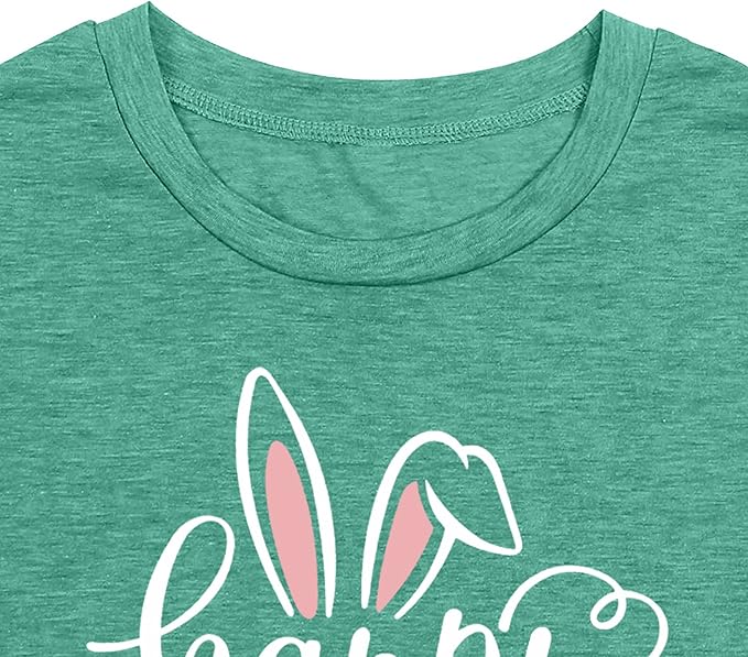 LAZYCHILD Women Easter Teacher Shirts: Funny Treat All with Kindness T-Shirt Bunny Rabbit Tee Tops