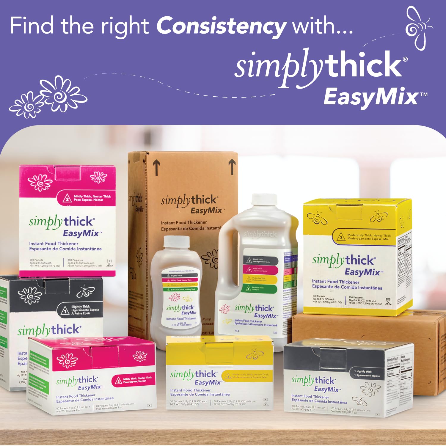 SimplyThick EasyMix | 302 Servings | Gel Thickener for those with Dysphagia & Swallowing Disorders | Won't Alter The Taste of Liquid | Easy to Prepare | Large 55 Fl Oz Bottle with Pump