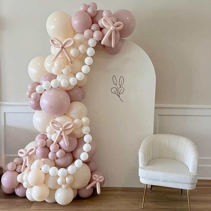 Dusty Pink Balloons 5inch Small Cavern Pink Balloon 60pcs Mini Round Retro Boho Blush Light Rose Latex Balloon for Arch Garland Girls Birthday Party Decoration Wedding Baby Bridal Shower Bachelorette