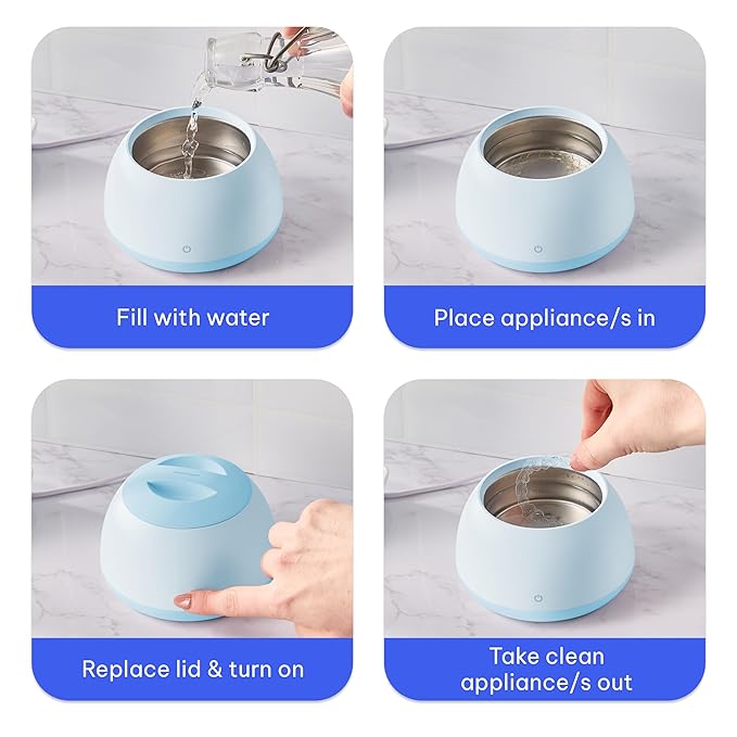 Zima Dental Pod: Ultrasonic Retainer Cleaner. The Original Retainer Cleaner Machine, Aligner Cleaner, Nightguard Cleaner, Mouthguard Cleaner, Denture Cleaner. Ultrasonic Cleaner For Oral Dental Care
