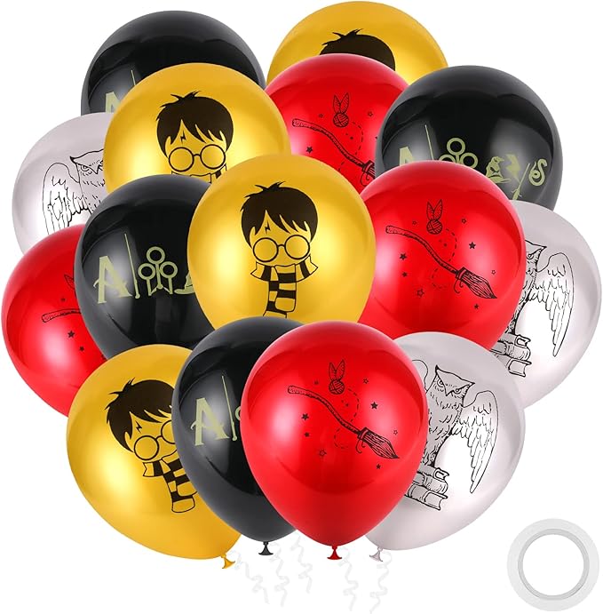 Ainiv Cartoon Balloons - 15pcs ThickenParty Balloons (12inch) With Ribbon - Metallic Latex, Perfect for Birthdays, Graduations, Baby Showers