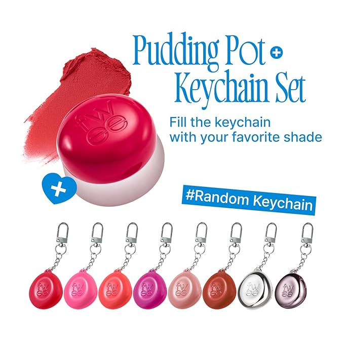 fwee Blurry Pudding Pot + Keychain SET | Airbrushed Blush & Lip, Buildable Pigment, Long-lasting, Lightweight, Easy to Blend, Natural Soft Matte Finish Makeup – Boy (Bright Coral) | 0.17 oz