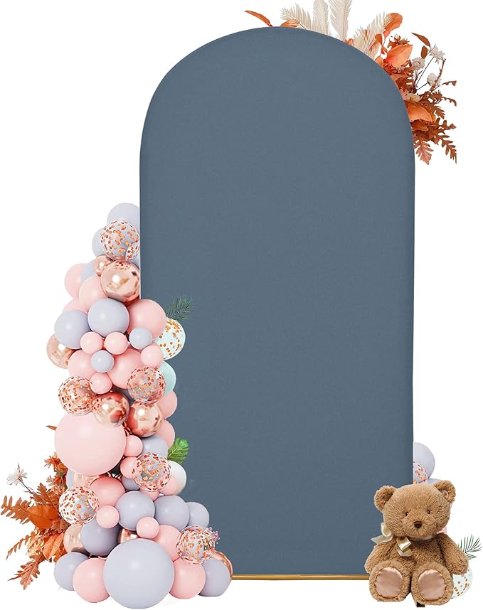 Arch Covers,Arch Backdrop Stand Fitted Cover for Wedding Birthday Party Ceremony Banquet Decoration(6.6FT,Dusty Blue,Cover Only)