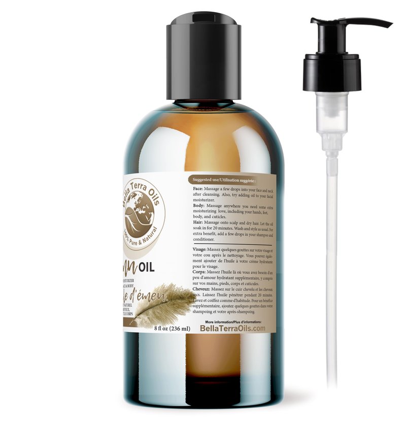 Bella Terra Oils - Emu Oil 8 oz - Celebrate the Australian Emu Heritage, Enveloped in Vitamin-rich Goodness, A Touch of Elegance for Skin