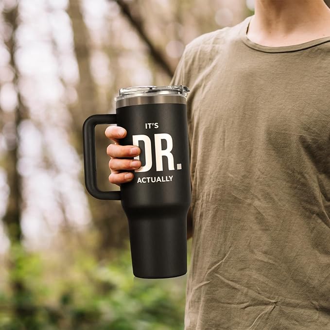 PhD Graduation Gifts Tumbler 40oz, Doctor Gifts for Men Women, Doctorate Phd Gift for Men Women, Doctoral Degree Doctorate Doctor Graduation Gift for Future Doctors Male, It's Dr Actually