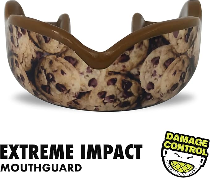 DAMAGE CONTROL Extreme Impact Mouth Guard – Sports Mouthguard for Boxing, MMA, BJJ, Hockey, Rugby, Lacrosse, & More – Mouthpiece for Teeth & Jaw Protection, for Youth & Adults (Women, Cookie Monster)