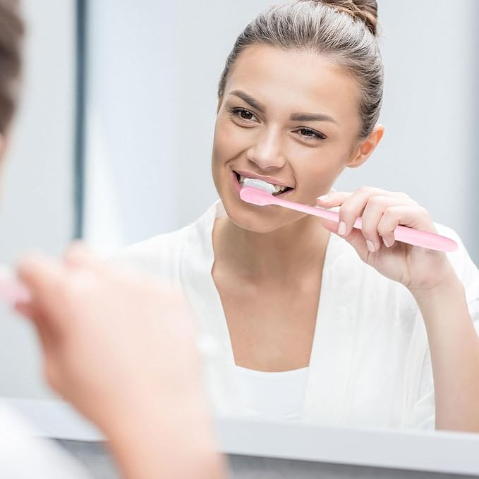 PLAFOPE 8pcs Extra Soft Manual Toothbrushes for Sensitive Teeth with Micro-Nano Floss Bristles Wavy Brush Heads for Oral Care Suitable for Postpartum and Adult Use and Gentle Cleaning
