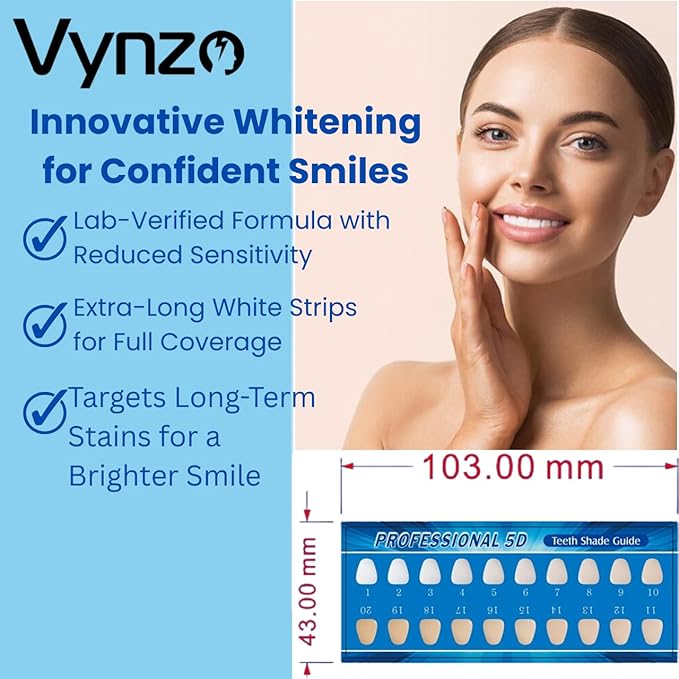 Natural Teeth Whitening Strips -7 Treatments, White Strips Peroxide-Free, Enamel Safe & Gentle for Sensitive Teeth, Removes Deep Stains Mint, Lemon & Cherry Blossom Flavors - Fast Results