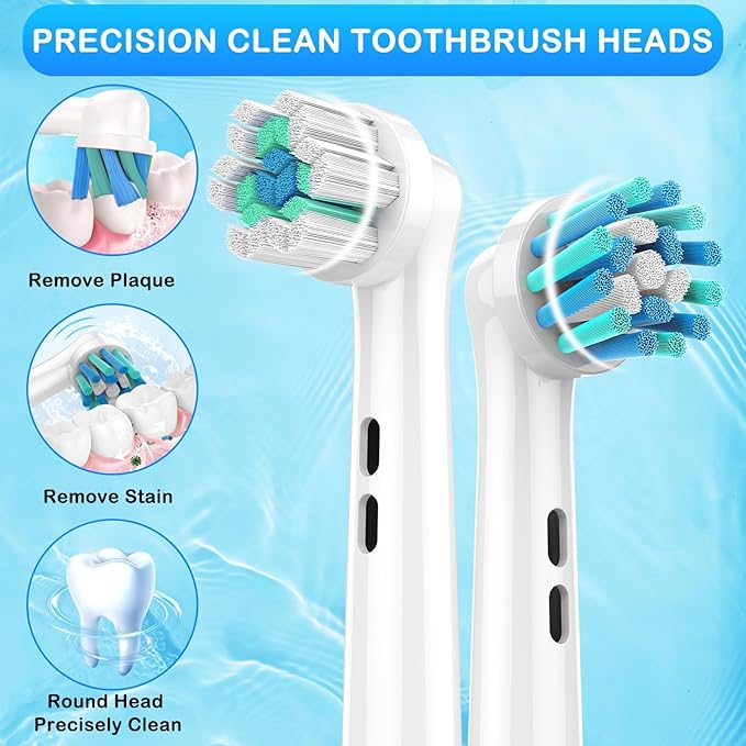FIRIK Electric Toothbrush Heads Replacement Compatible with Oral B: 8 Pack Professional Brush Head Refills for Braun Pro 1000/3000/5000/7000/8000/9000