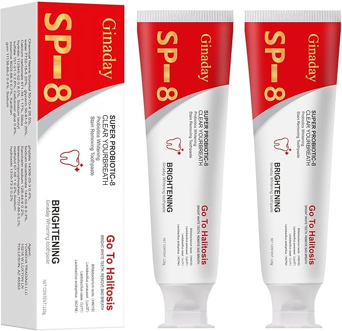 2 Pcs SP-8 Probiotic Toothpaste, Deep Cleaning Care Fresh Breath with Probiotic Oral Microbiot.