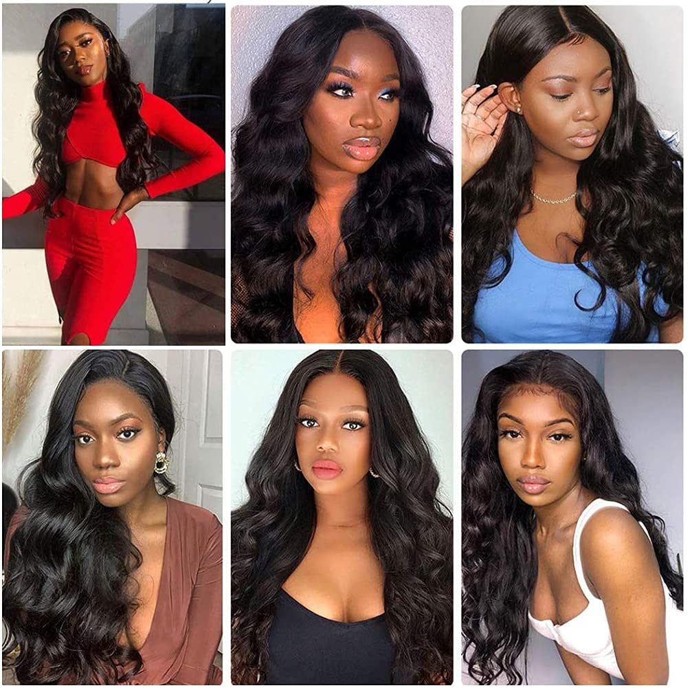 22 22 22 Inch Body Wave Bundles Human Hair Bundles #1B Nature Black Body Wave Bundle Unprocessed Brazilian Virgin Weave Hair 3 Bundle 50 Gram Per Bundle for Woman