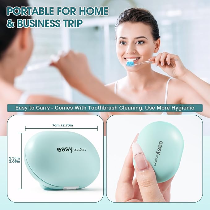 Toothbrush Sterilizer, Toothbrush Travel Containers With Holder, Portable USB Charging Blue Light Toothbrush Cleaner Case (Pale Blue)