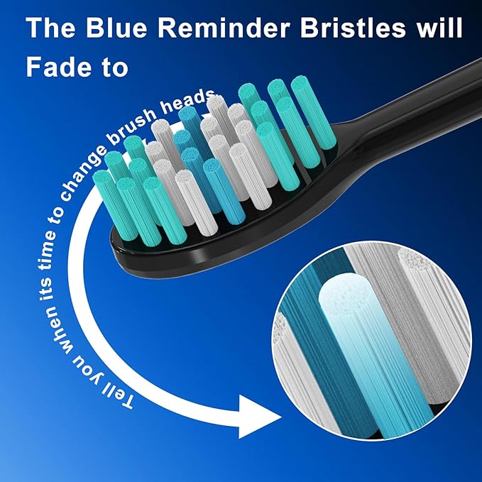 8 Pack Replacement Toothbrush Heads for AquaSonic Black Series & Pro/Vibe Series/Duo Series Pro - Compatible with Aqua Sonic Electric Toothbrush, Dupont Bristles with Cover-Black