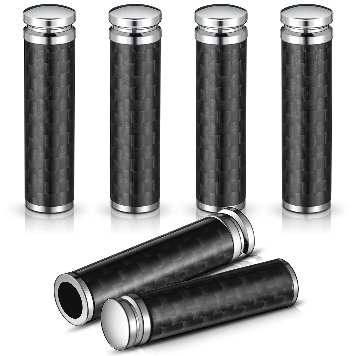 Frienda 4 Pieces Car Door Lock Knobs Carbon Fiber Door Lock Pin Cover Stick Auto Inner Pull Pin Trucks Interior Accessories for