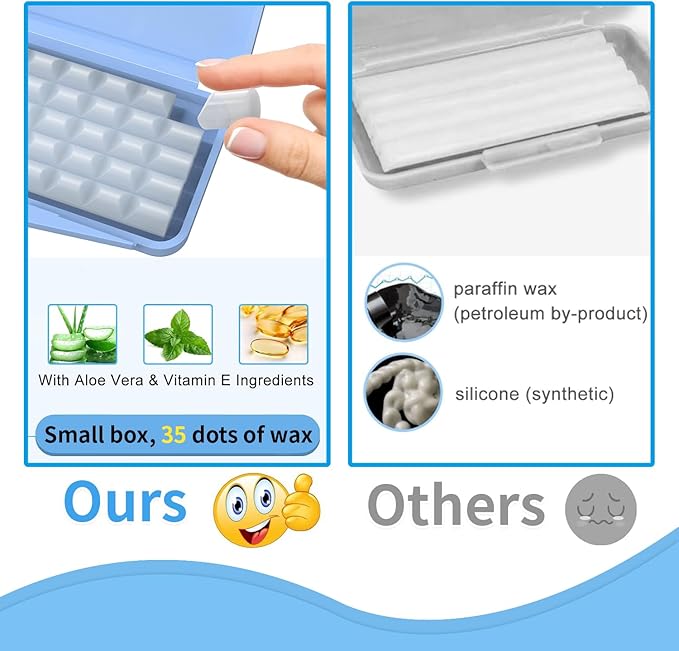 Dental Wax for Braces,Orthodontic Wax for Braces with 2 PCS Scraper Kit(4 PCS)