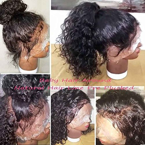 JYZ Burmese Curly Hair Lace Front Wigs Human Hair 180% Density Pre Plucked Bleached Knots with Baby Hair 13X4 HD Lace Brazilian Wet Raw Human Hair Wigs 18 Inch Free Part Natural Color