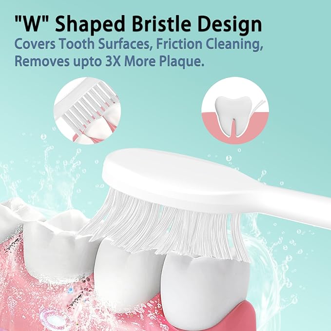 10 Pack Toothbrush Replacement Heads Compatible with TAO Clean Sonic Toothbrush Adults, Tooth Brush Head Toothbrush Heads Refill, Medium Bristles, Super Clean