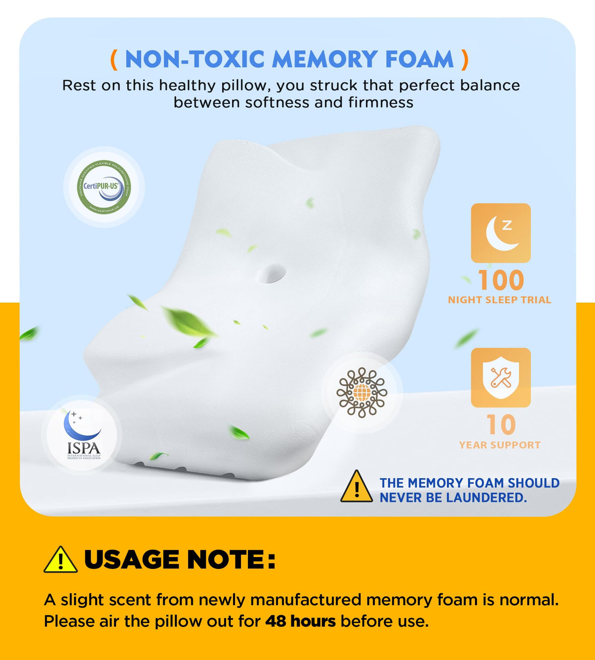 Osteo Cervical Pillow for Neck Pain Relief, Hollow Design Odorless Memory Foam Pillows with Cooling Case, Adjustable Orthopedic Bed Pillow for Sleeping, Support for Side Back Sleepers
