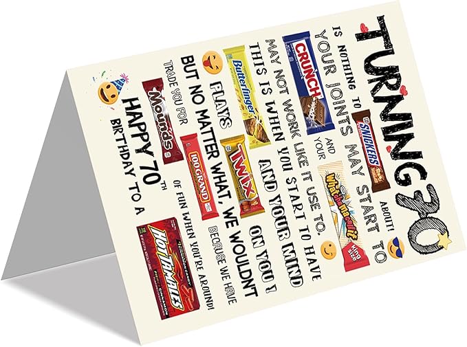 70th Birthday Card Gifts for Women Men, Happy 70th Birthday Card, Unique 70th Birthday Decorations for Dad Mom, Cool Gifts for 70 Year Old Woman Man