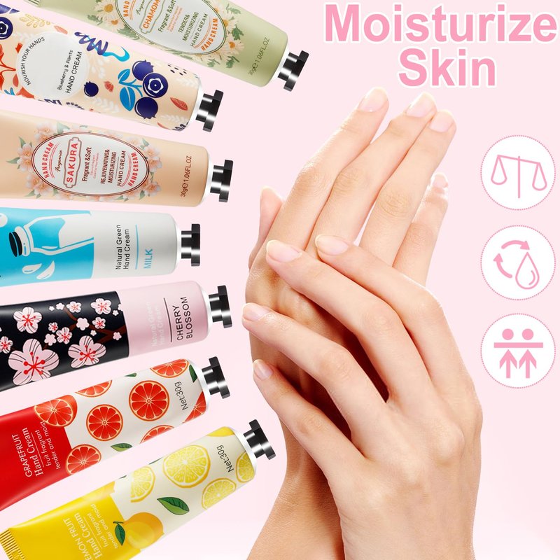 UHBYJM 100 Pack Hand Cream for Women, Moisturizing Mini Hand Lotion, Bulk Hand Lotion Travel Size for Dry Cracked Hands, Natural Plant Fragrance Hand Care Cream For Mothers Day Gifts, 20 Styles