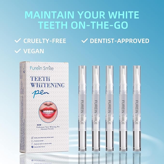 Teeth Whitening Pen 5 Pens 50+ Whitening Treatments -Removes Years of Stains 35% Carbamide Peroxide Tooth Whitener Brush Gel Pen