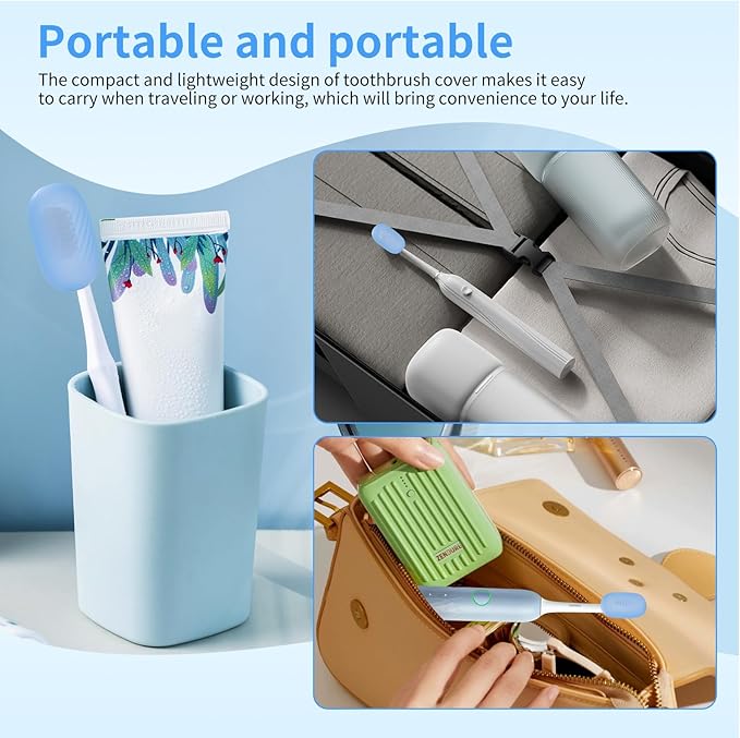 6 Pcs Toothbrush Covers Toothbrush Covers Caps，Replaceable Electric Toothbrush Head Cover Silicone Toothbrush Protector Cap for Household Travel, Bathroom, Gym，Camping