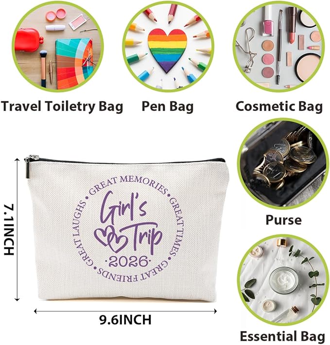1 Pcs 3 Pcs 4 Pcs Makeup Bag, Girls Trip Gifts Favors Girls Weekend Gifts, Friendship Gifts for Women Bestie Bride