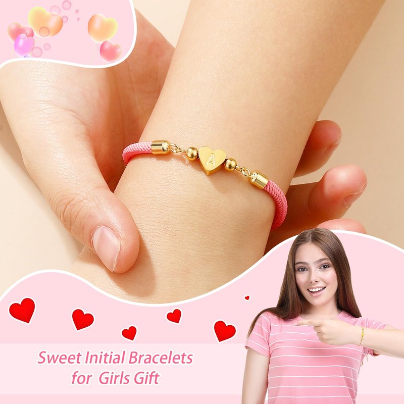 WEDDINEN Q Initial Bracelets for Girls Dainty Love Letter Bracelets for Teen Girls,Charm Teenage Name Bracelet Kids Tween Girl Women Jewelry Birthday Christmas Stocking Stuffers Gift for Girls