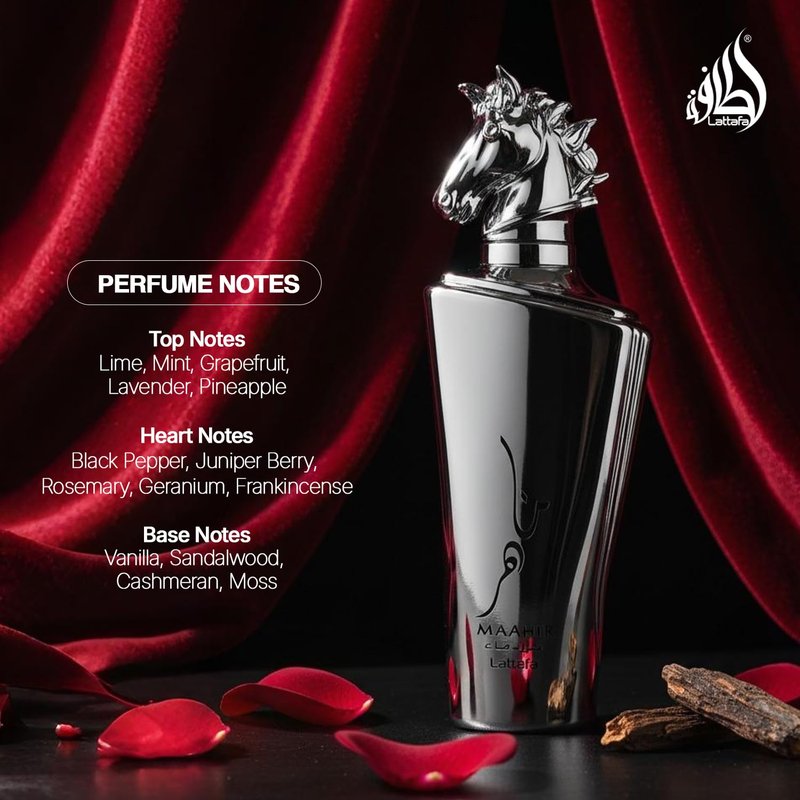 Lattafa Maahir Legacy - Aromatic Spicy, Citrus, Amber Wood - Eau de Parfum Long-Lasting Fragrance for Men, 3.40 Ounce / 100 ml