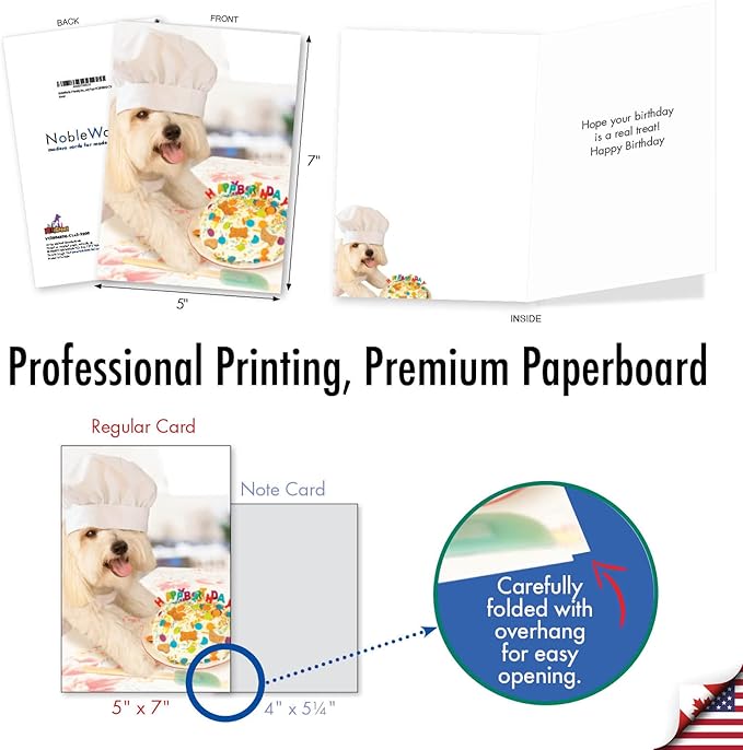 NobleWorks Assorted 3 Pack of Hilarious Dog Themed Birthday Greeting Cards with 5 x 7 Inch Envelopes (3 Designs, 1 Each) Party Pups VC2804BDG-C1x3