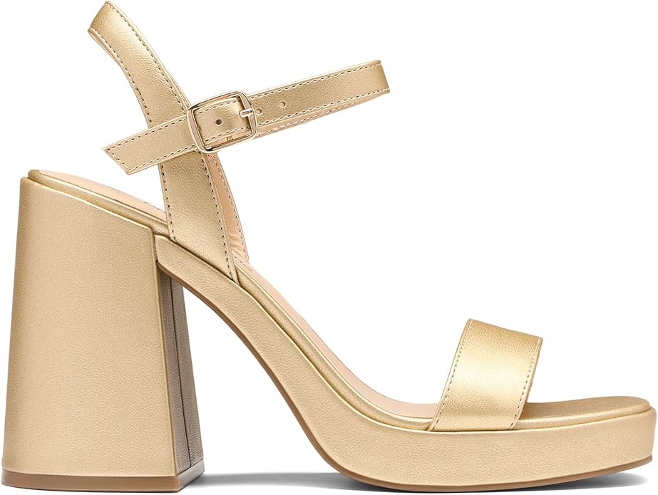DREAM PAIRS Heels for Women Block Chunky Platform High Heels Open Toe Fashion Wedding Party Evening Prom Dance Ankle Strap Dress Pump Sandals Shoes