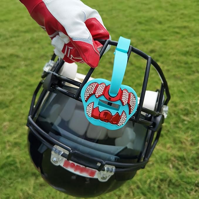 LeCool Football Mouth Guard with Connected Strap- 3D Beast Chrome Adult and Youth Mouth Guard-Mouth Piece for Sports for Maximum Air Flow and Teeth Protection