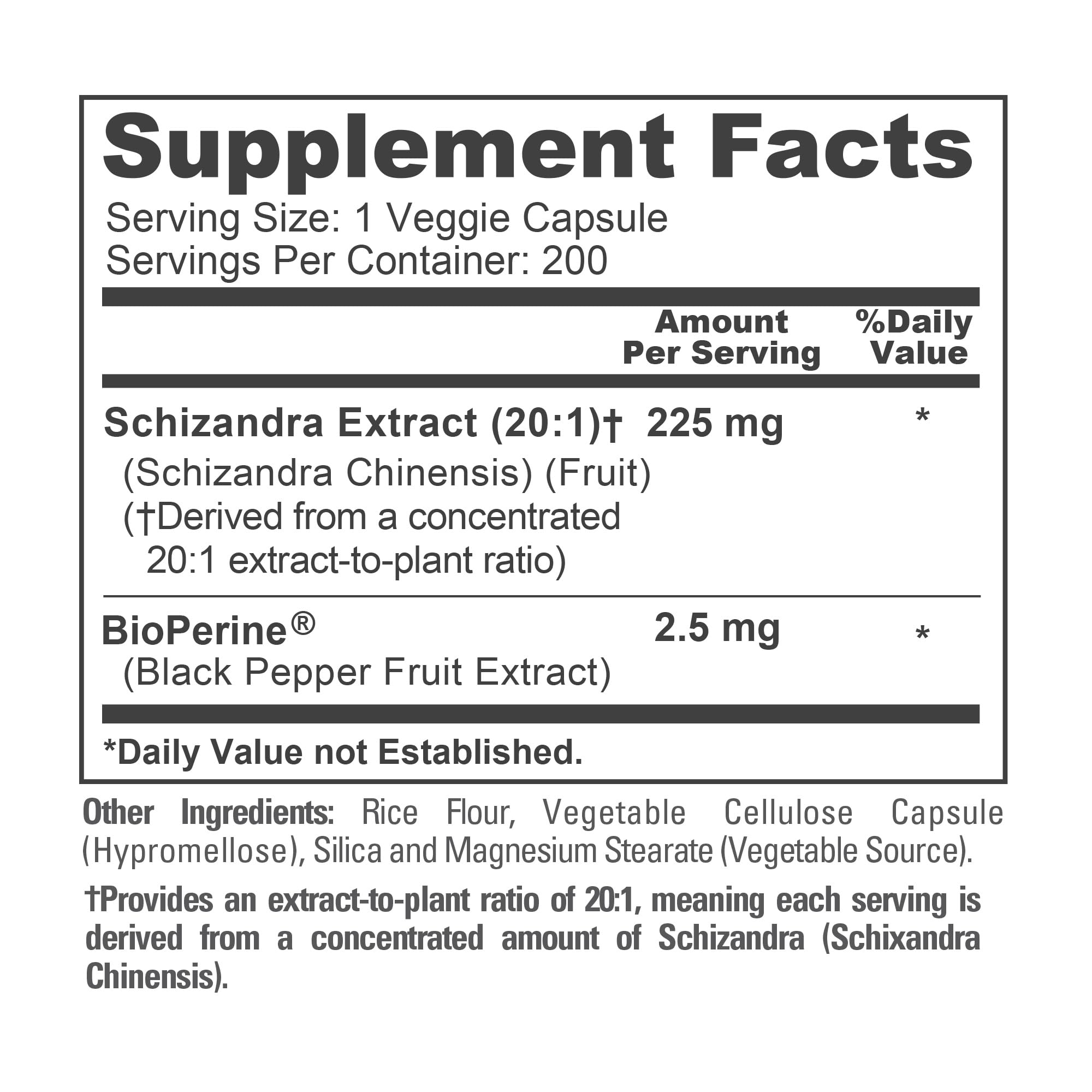 NusaPure Schizandra Berries Capsules, 225 mg, 200 Veg Capsules (Non-GMO, Vegan)