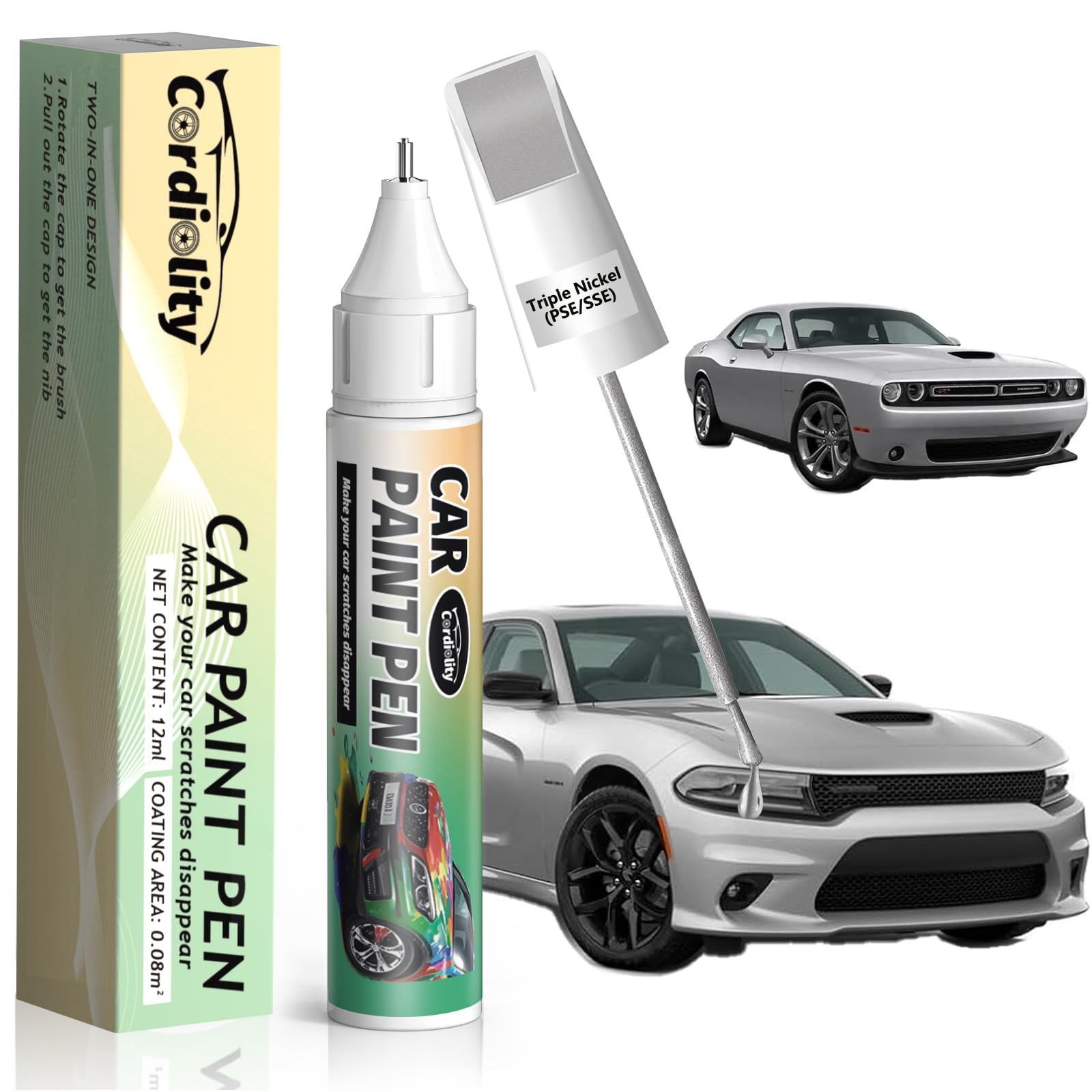 Triple Nickel(PSE/SSE) Touch Up Paint Pen for Dodge,Car Paint Scratch Repair Pen Quick and Easy Fix Auto Paint Scratch