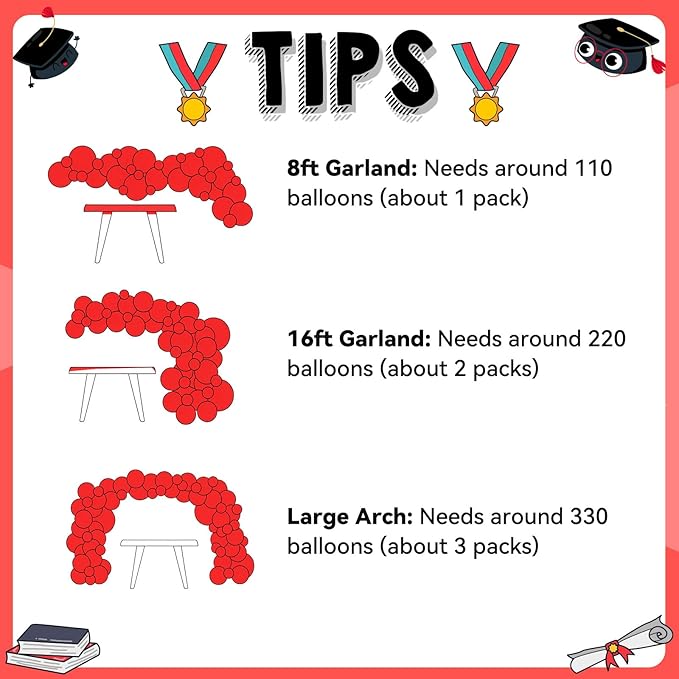 Red Black Graduation Balloon Arch Kit 2026 Graduation Decorations, Silver Number 2026 Balloons with Explosion Star Round Congrats Grad Foil Balloon for College High School Class of 2026 Grad Party