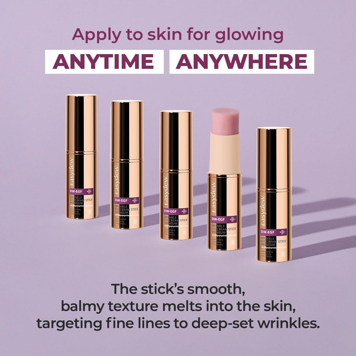EASYDEW EGF Plumping Peptides Eye Stick Balm for Fine Lines, Wrinkles & Sagging Skin, On-the-go Dark Circle Under Eye Treatment I Not Tested on Animals, Clean K-Beauty, 8g