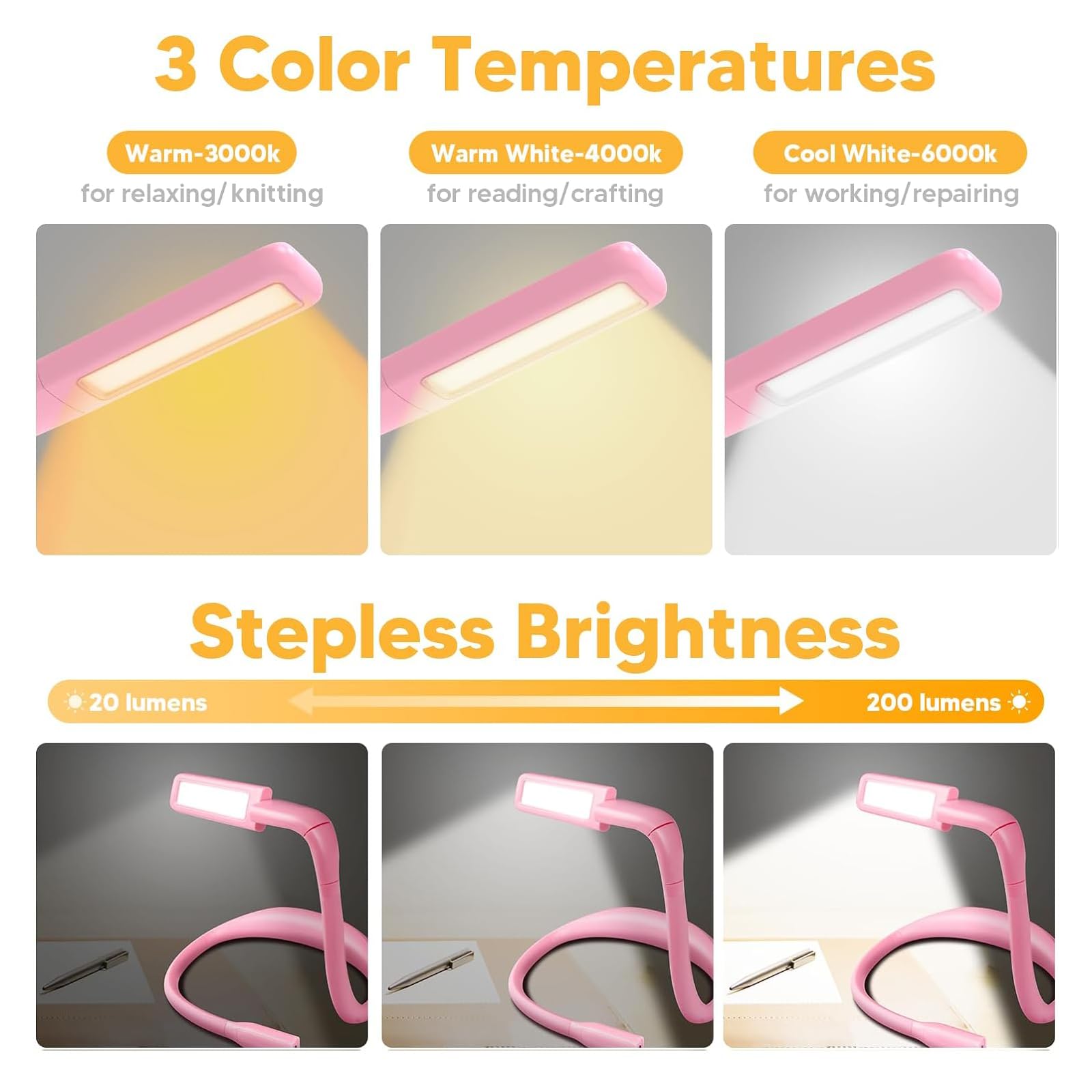 Neck Light for Reading in Bed at Night, Back to School Supplies College Dorm Essential Reading Light,Knitting Accessories Sewing Supplies Birthday Gifts for Women Mom Wife Nurse Gifts for Teen Girls