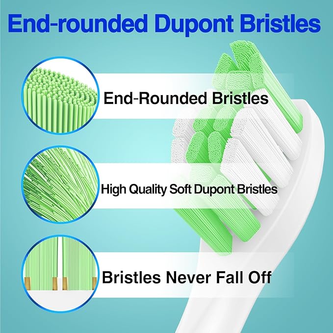 Osctor Fit for Sonicare Replacement Heads, Toothbrush Replacement Brush Heads Compatible with Philips Sonicare Click on Electric Toothbrush, 4 Pack, White